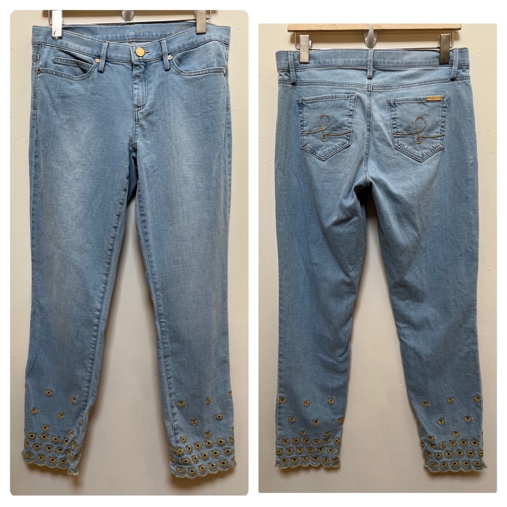 Lilly Pulitzer South Ocean Scalloped Hem Skinny Crop Size 10 EUC